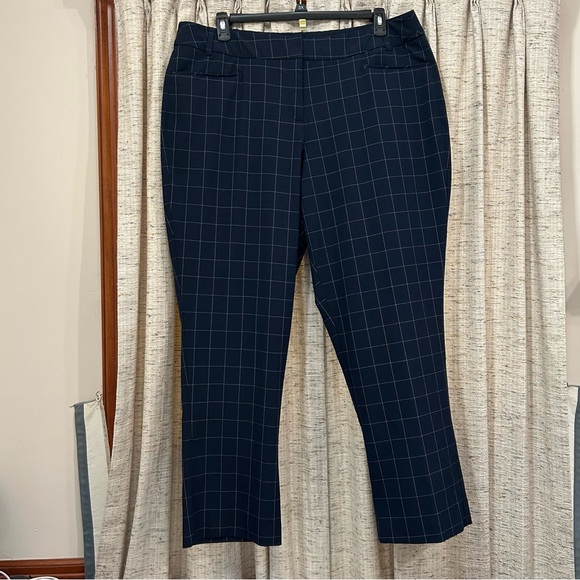 Lane Bryant 'The Lena' Navy Plaid Pants - Picture 1 of 5